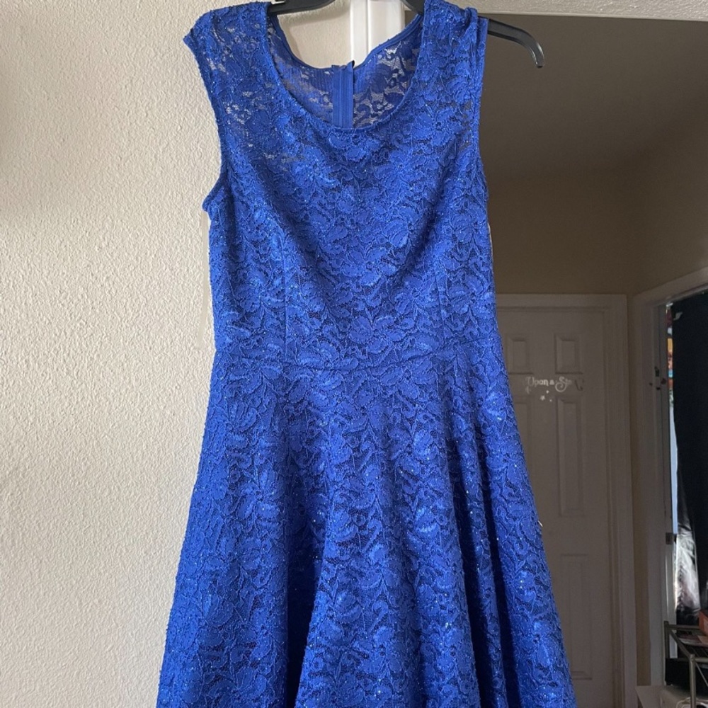 Blue laced dress